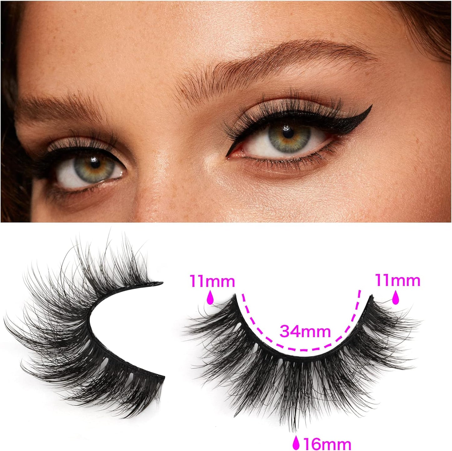 14 Pairs Wispy Mink Lashes Fluffy Eye Lashes Natural Look 5D Volume 16Mm Fake Eyelashes Pack by