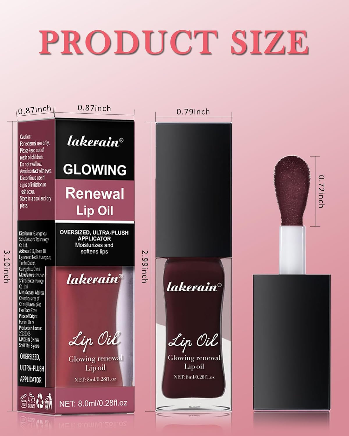 Glow Reviver Lip Care Oil-3Pcs Tinted Plumping Lip Oil Gloss, Hydrating Lip Glow Oil Plumper Lipgloss, Clear Moisturizing Shine Tint Lip Stain, Long Lasting Non-Sticky Lip Glaze Set for Women-A