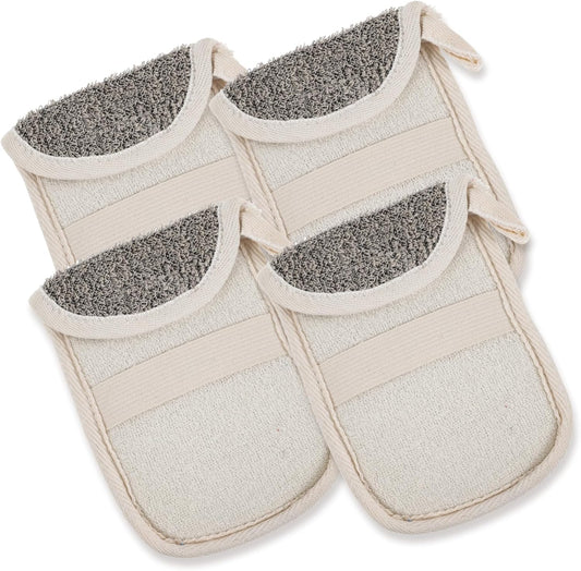 4Pcs Black Linen Soap Bag Set Exfoliating Foaming Soap Net Holder Suitable for Shower and Bath