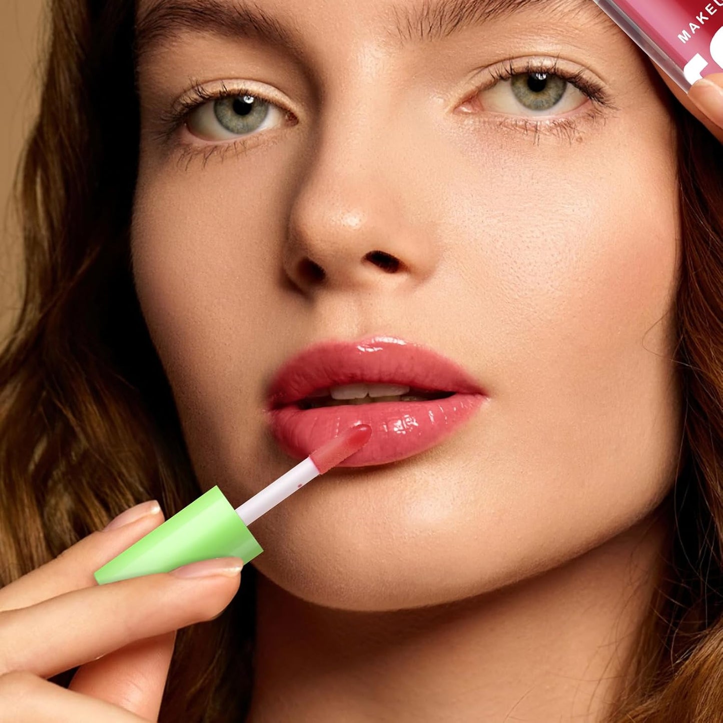 Non-Sticky Lip Oil-6Pcs, Plumper Lip Gloss Set, Fruit Flavoured Hydrating Lip Gloss, Dry Lips Treatment for High Shine Finish