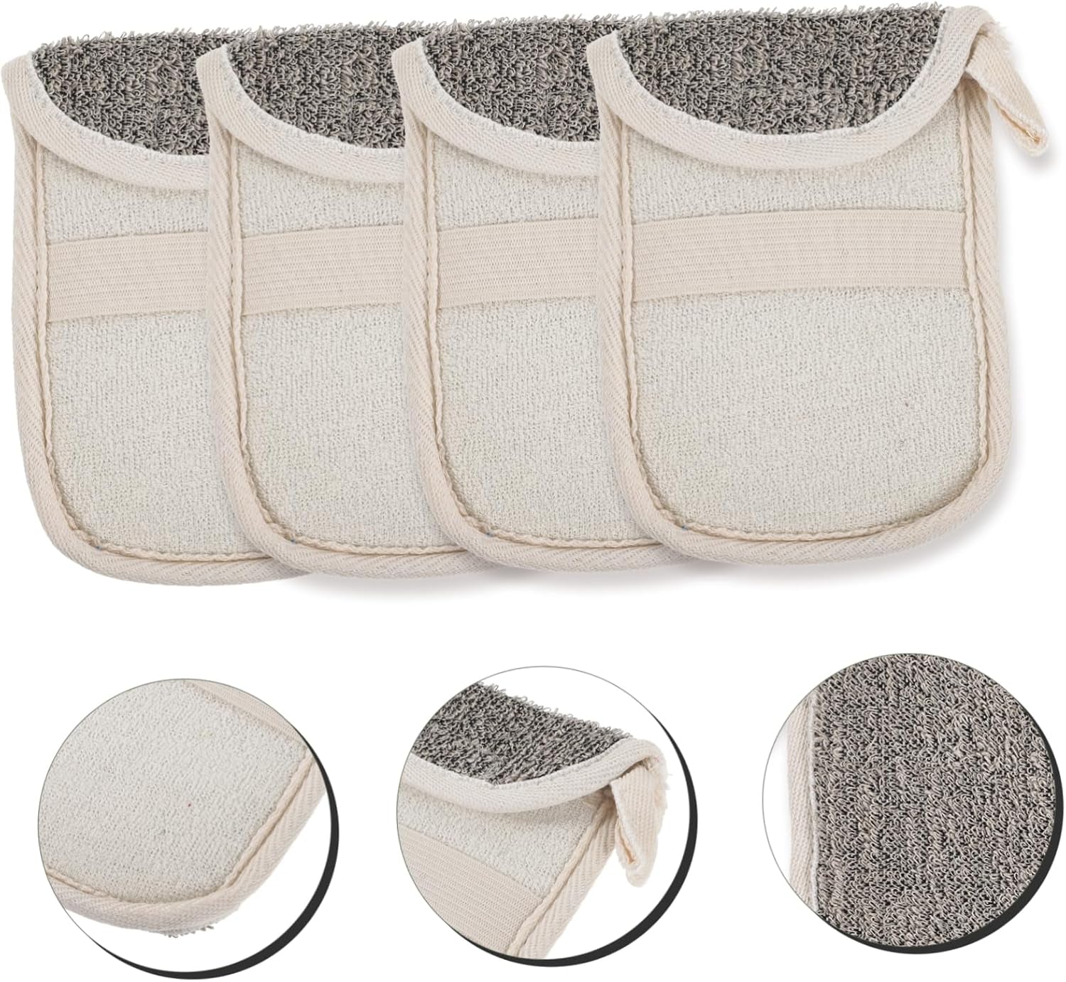 4Pcs Black Linen Soap Bag Set Exfoliating Foaming Soap Net Holder Suitable for Shower and Bath