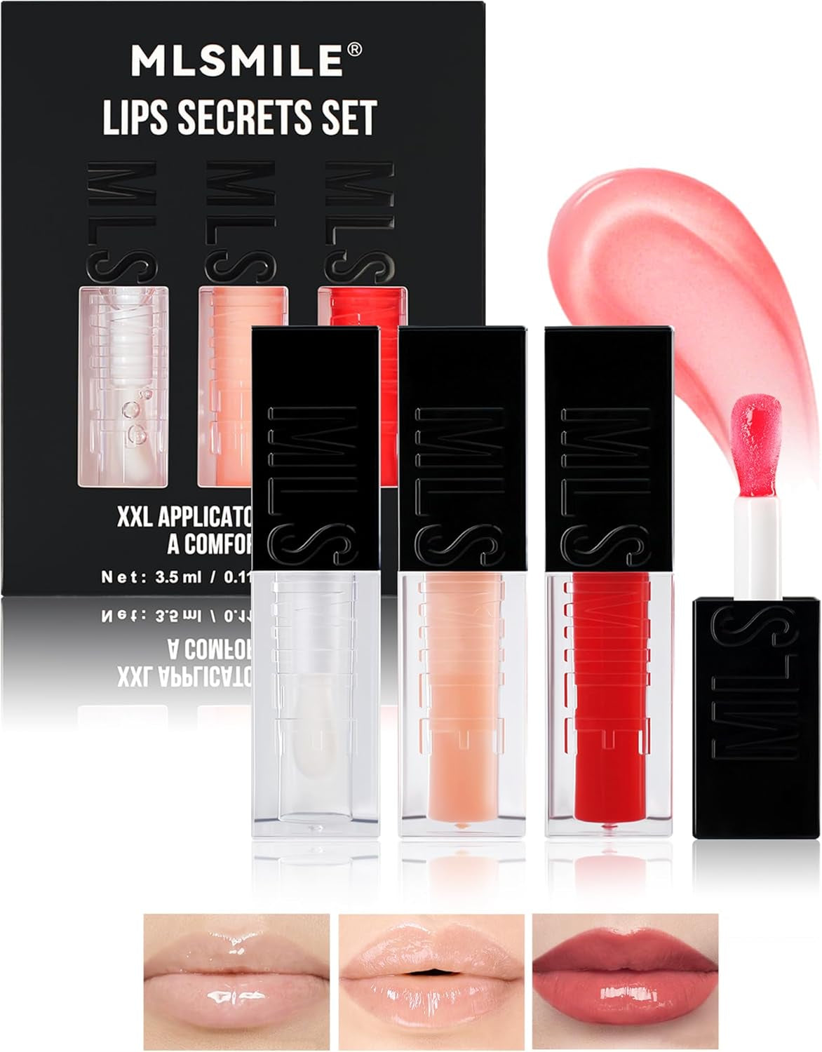 3 Colors Glow Reviver Lip Oil Set,Hydrating Tinted Lip Glow Oil for High-Shine Finish Transparent Plumping Lip Gloss, Moisturizing Glossy Lip Oil Lifter Gloss for Women Lip Care and Dry Lips-Set A