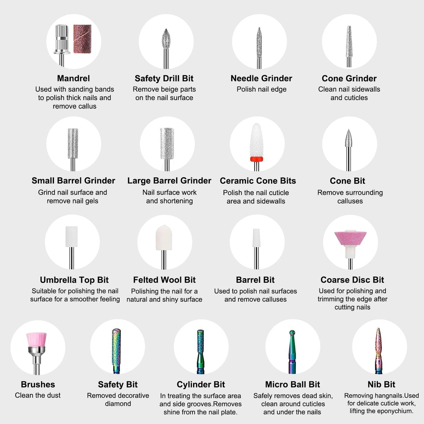 Electric Nail Drill - 40000RPM Nail Drill Machine for Acrylic Nail Kit with Nail Dust Brush for Dip Powder Manicure Pedicure Rechargeable Nail Drill Gift Set for Women