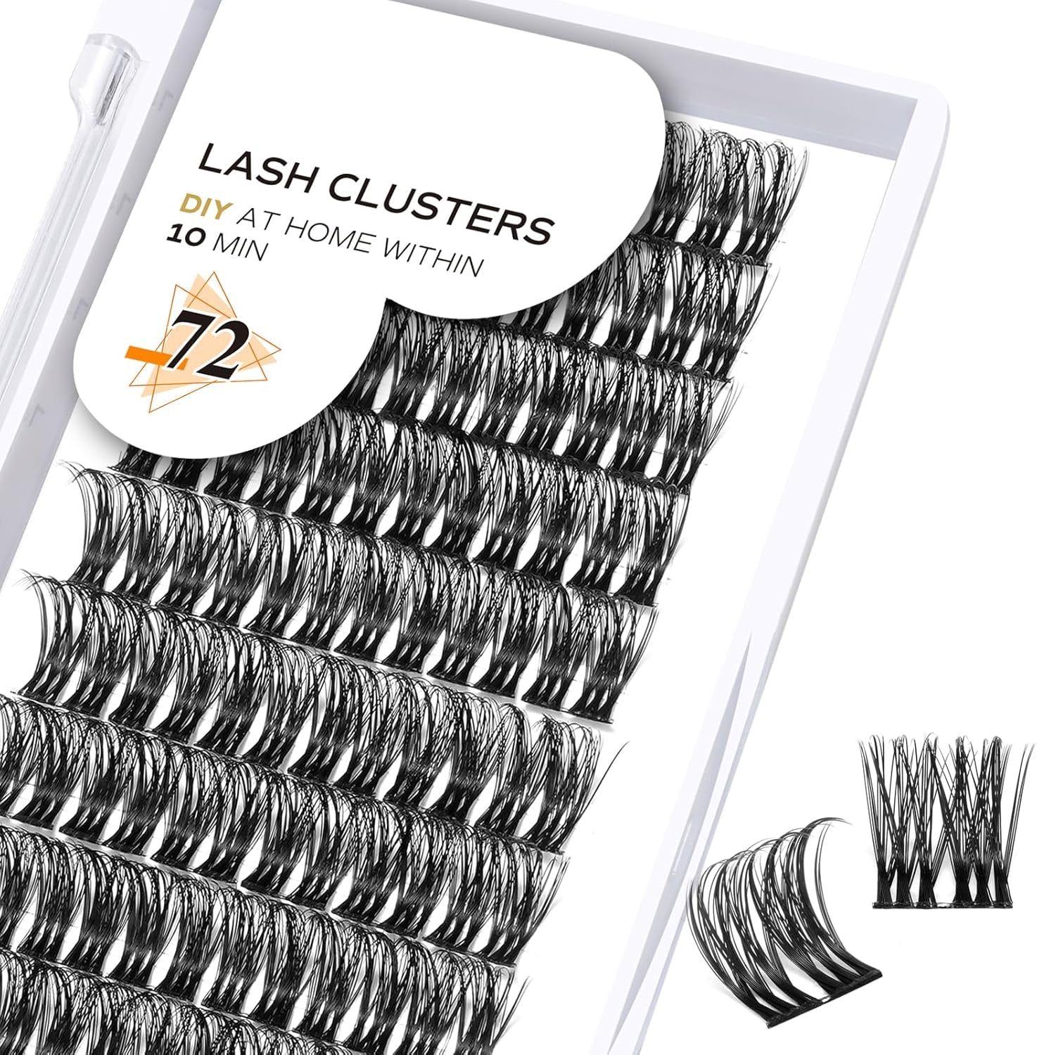 Lash Clusters D Curl 12Mm 72 Clusters Lashes B&Q LASH Eyelash Clusters C D Curl Individual Lashes Volume DIY Lash Extensions at Home (B48,D-12Mm)