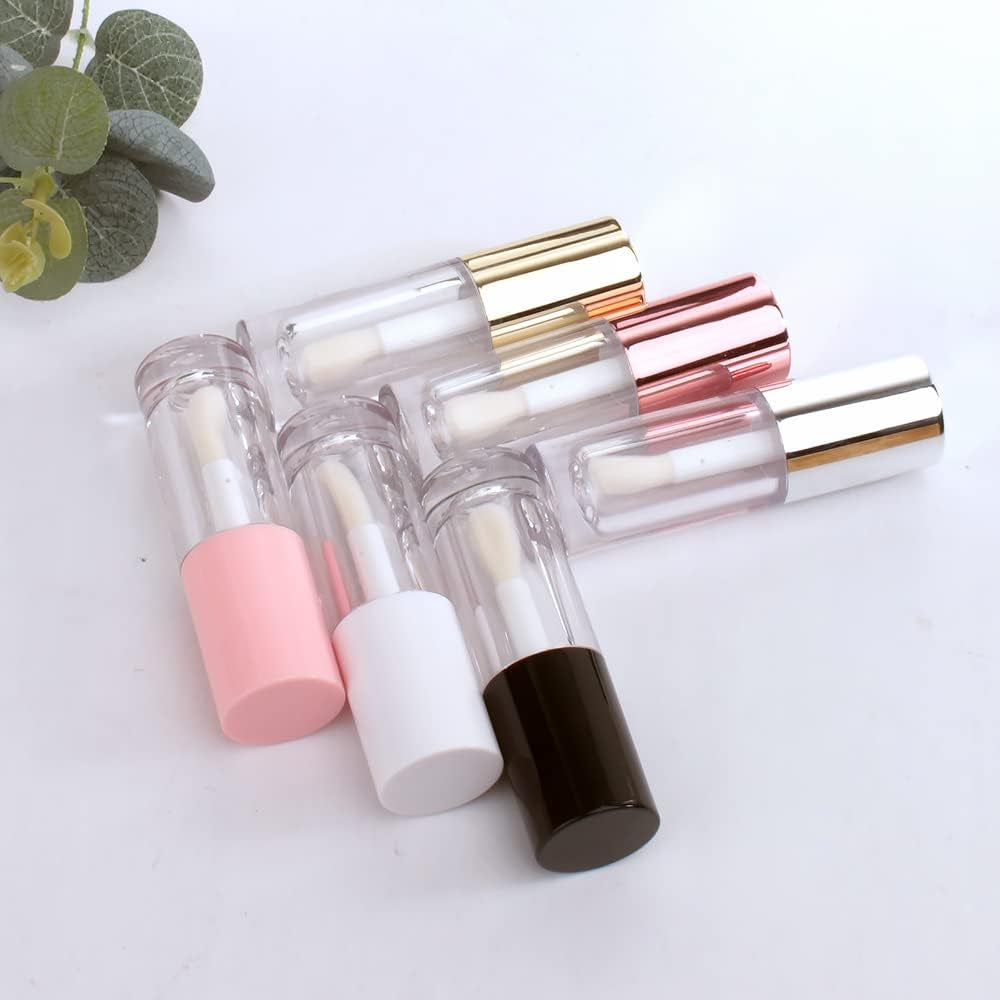 14Pcs Empty 6Ml Big Doe Foot Wand Chunky Lip Gloss Tubes for DIY Lipgloss,Pink round Lipgloss Containers Tubes with Thick Wand, Gold, Simple" or "Basic