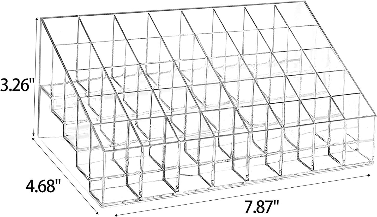 40 Grids Lipsticks Holder - Clear Acrylic Lipgloss Lipstick Organizer and Storage Display Case for Lip Gloss, Lipstick Tubes