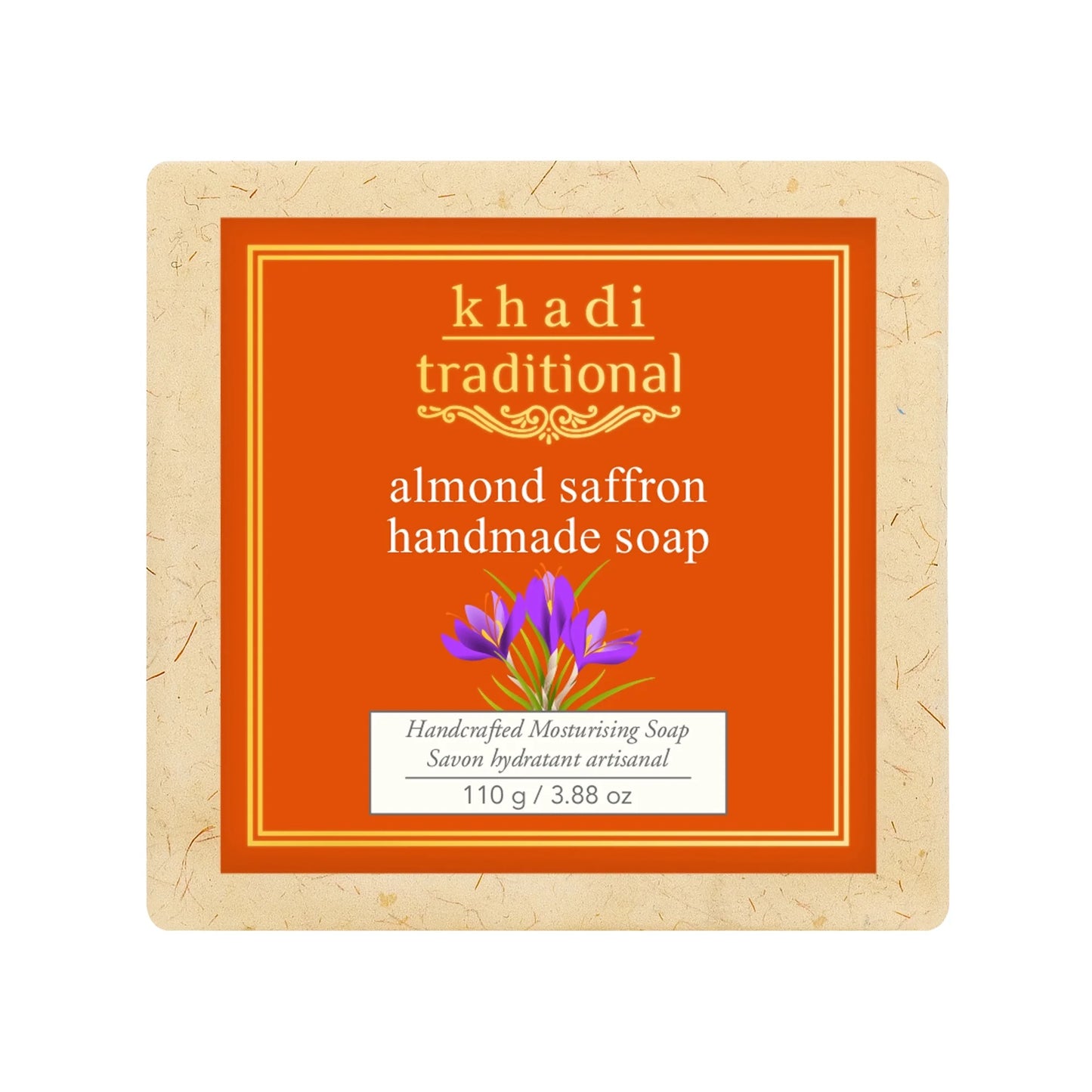 Khadi Traditional Almond Saffron Handmade Bar Soap