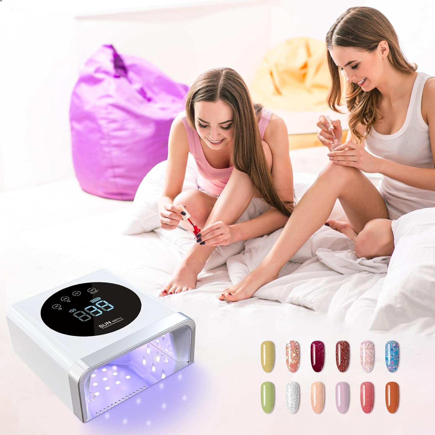 UV Nail Lamp, Cordless 150W LED Nail Lamp for Gel Nail Polish, Gel Nail Light Nail Dryer with 4 Timer Setting Auto Sensor for Salon Home Nail Art
