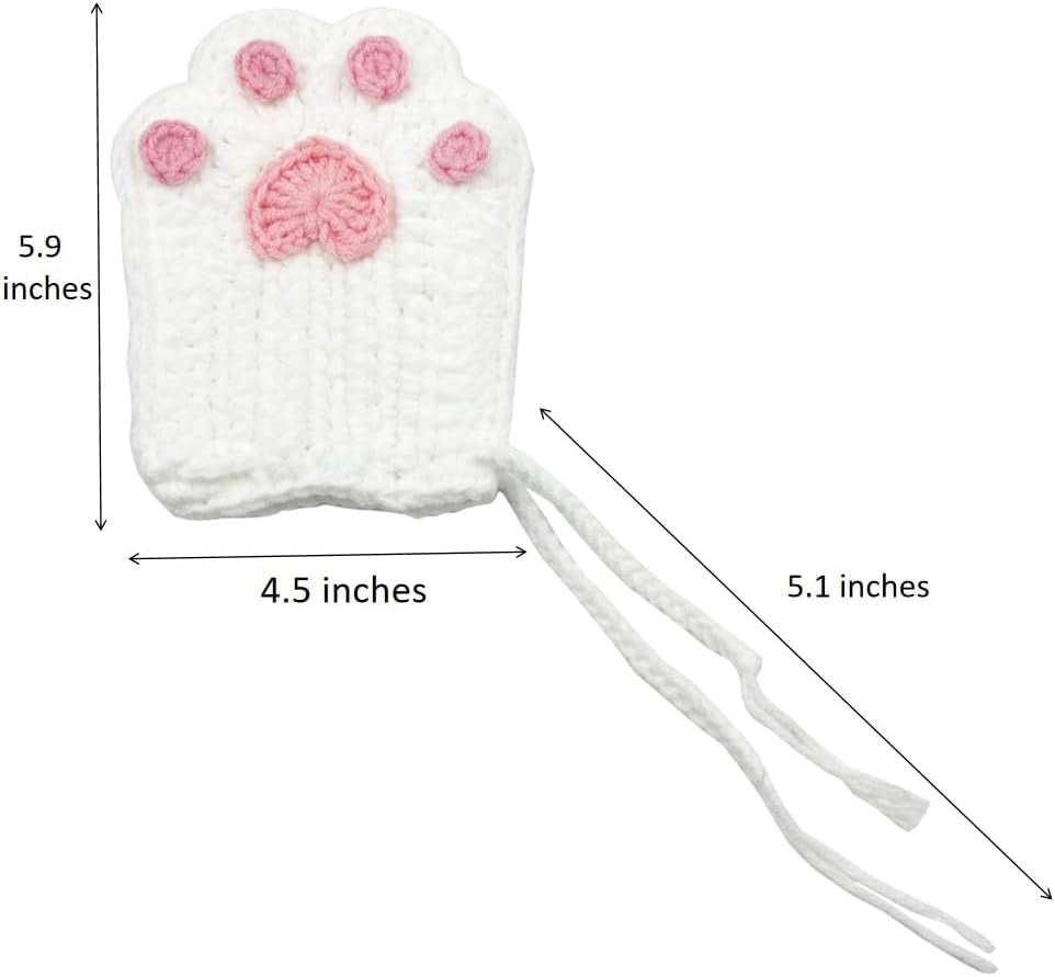 Handmade Crocheted Cat Claw Paw Soap Bags, Natural Cotton Soap Savers for Bar Soap, Foaming and Drying the Soap (Brown) (White and Pink Paw)