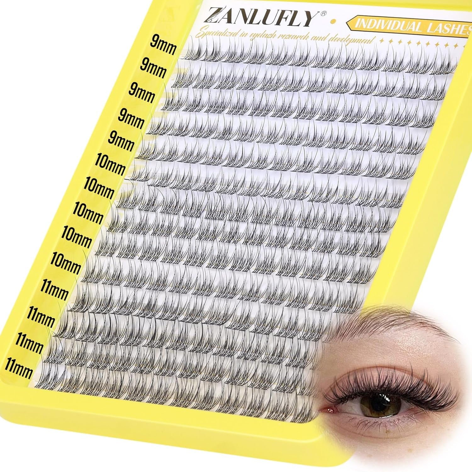 Lashes Clusters Natural CC Curl Eyelash Clusters Wispy 168Pcs Individual Lashes Clear Band DIY Eyelash Extension (9MM 10MM 11MM)