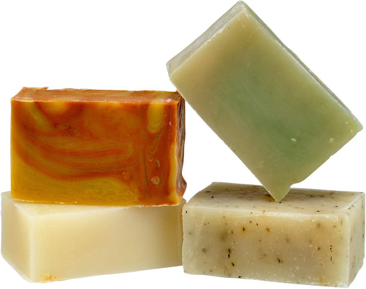 Favorite'S Essential Oil Herbal Soap Sampler Gift Set Includes Patchouli, Lavender, Tea Tree, and Peppermint - 4 Bars 2.5Oz Each