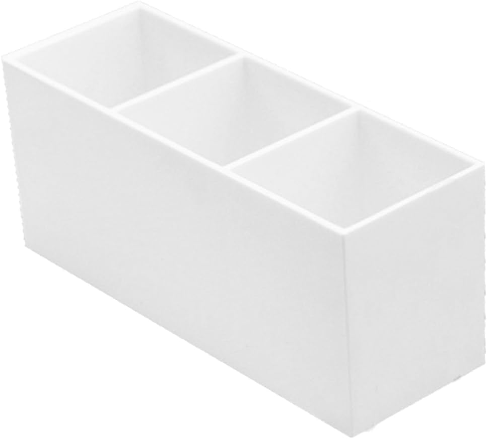 Office Desktop Storage Box Makeup Brush Case 3 Compartments Cosmetics Brush Organizer Sundries