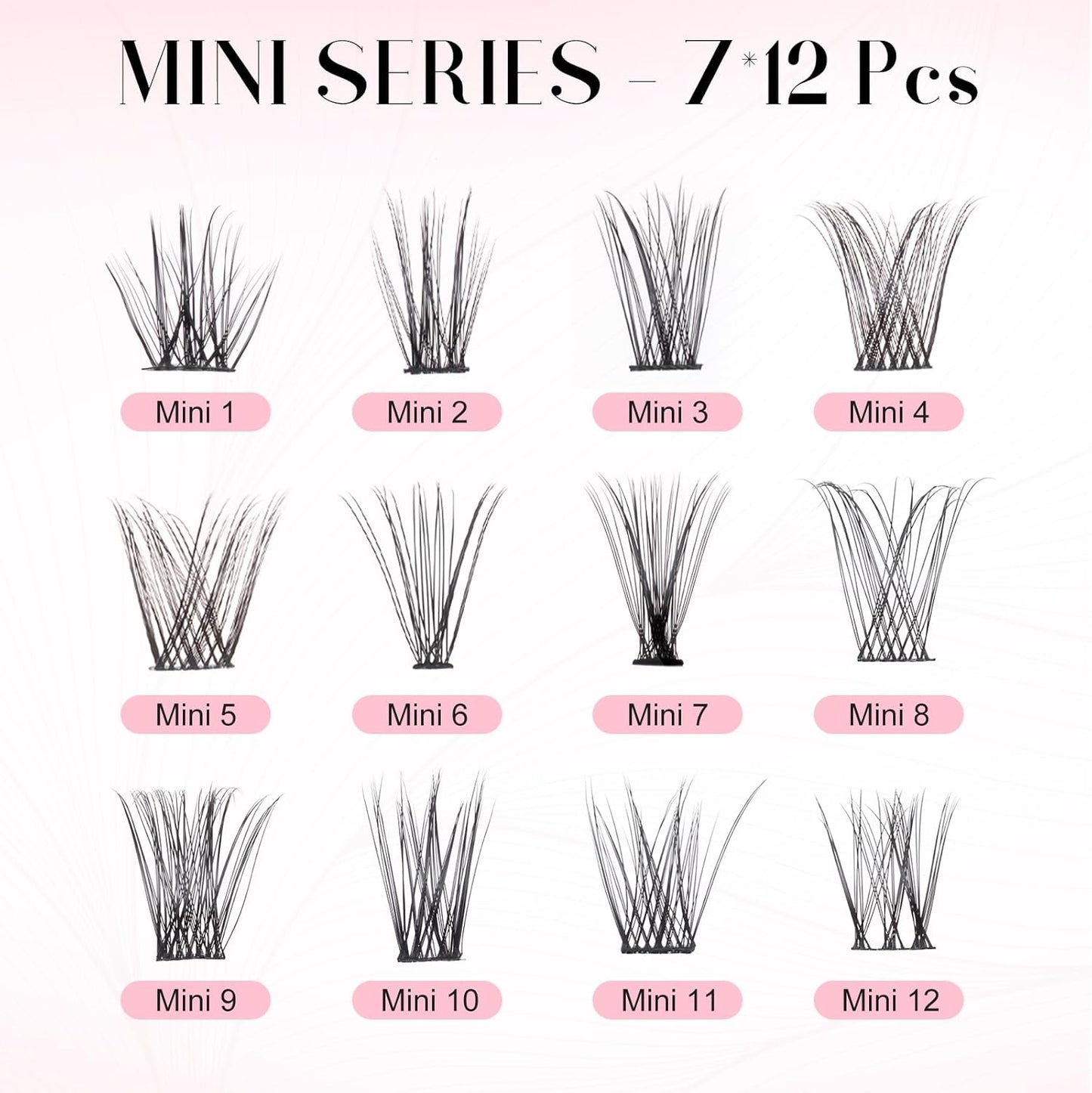 Lash Clusters Individual Lashes D Curl 12Mm 84 Pcs Soft Cluster Lashes Individual Lash Extensions for Self-Application DIY at Home-Mini 6