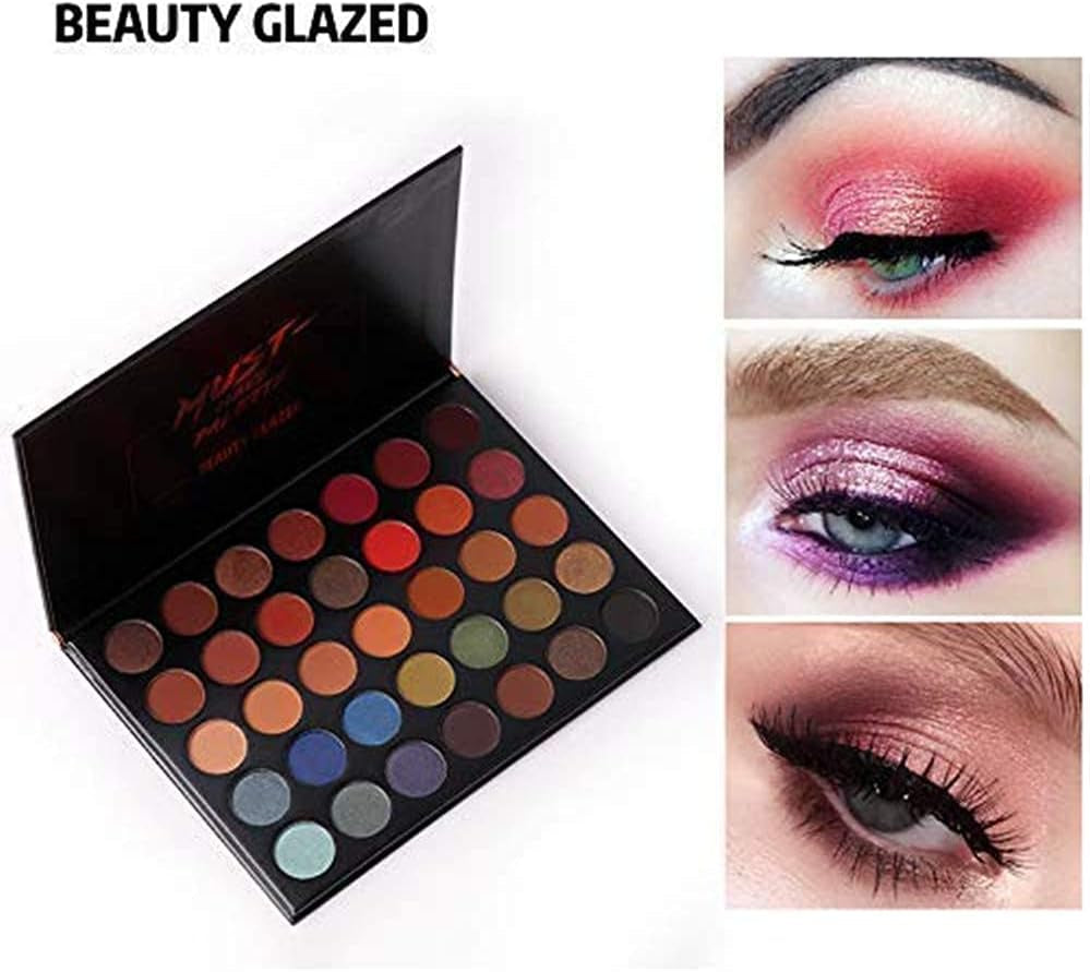 35 Colors Makeup Eyeshadow Palette Matte Shimmer Glitter Pigment Pressed Makeup Palette Waterproof Professional Long Lasting Charming Metallic Cosmetics Eye Shadow Palette