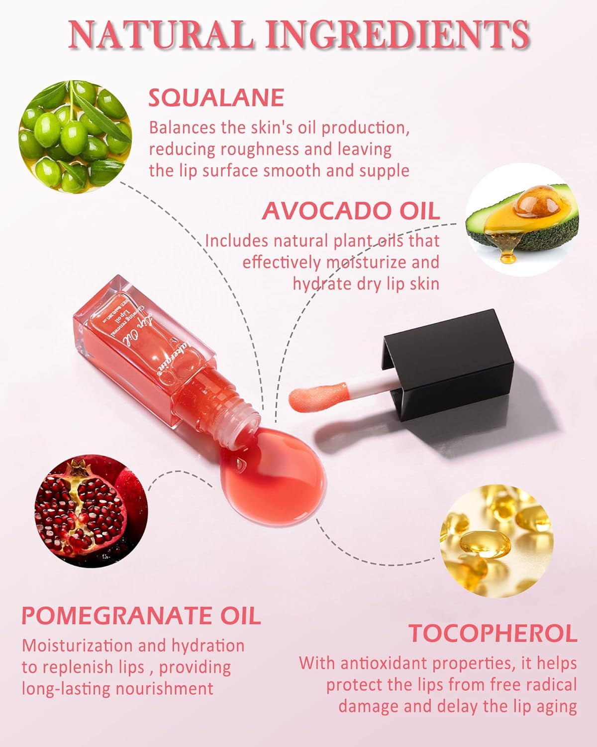 Glow Reviver Lip Care Oil-3Pcs Tinted Plumping Lip Oil Gloss, Hydrating Lip Glow Oil Plumper Lipgloss, Clear Moisturizing Shine Tint Lip Stain, Long Lasting Non-Sticky Lip Glaze Set for Women-A