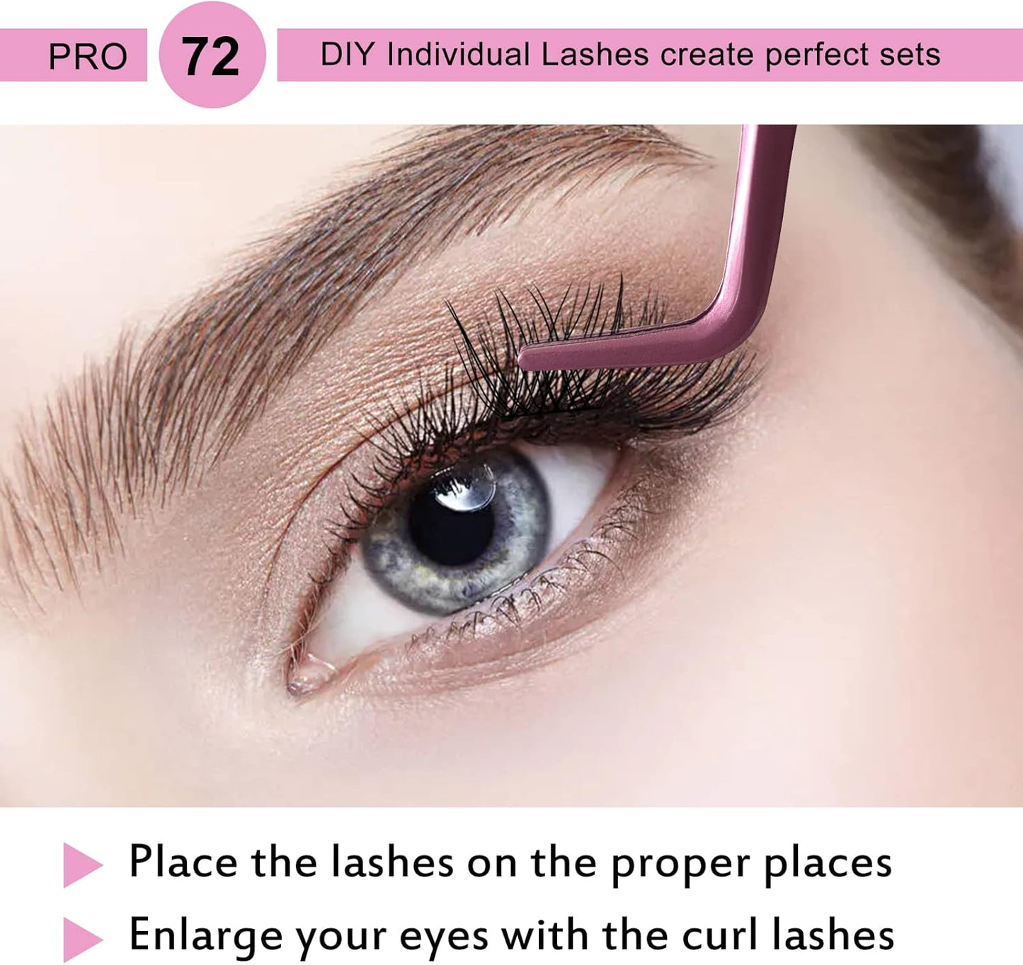 72 Pcs Lash Clusters Individual Lashes, Lash Clusters DIY Eyelash Extension, Natural Lashes Super Thin Band Reusable Soft & Comfortable (Natural-D-10Mm)