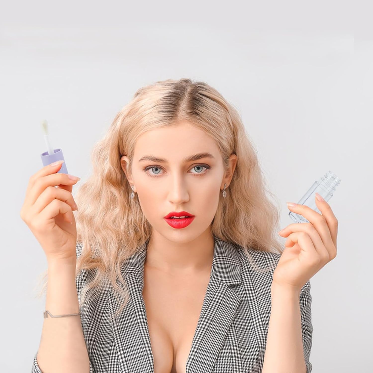 4 PACK Empty Lip Gloss Tubes, 6ML Clear Lip Gloss Containers with Injector, Mini Reusable Lip Balm Tube Dispense Container for DIY Lipgloss Lipstick