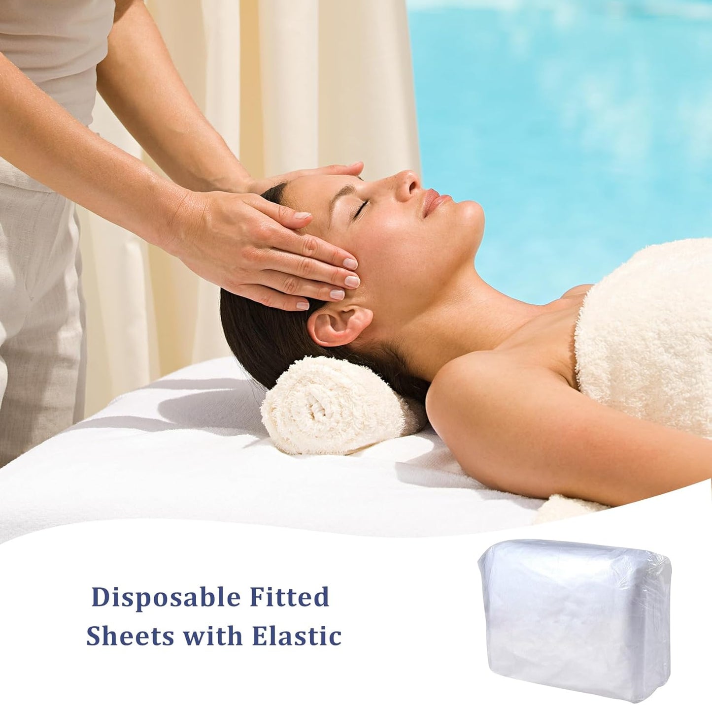 30PCS Disposable Fitted Massage Table Sheets, Heavy Duty Elastic Disposable Bed Cover, Breathable Disposable Fitted Sheets for Spa White Non Woven Fabric 36 X 85 Inch