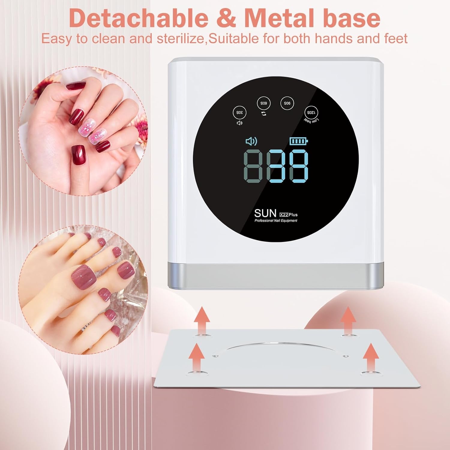 UV Nail Lamp, Cordless 150W LED Nail Lamp for Gel Nail Polish, Gel Nail Light Nail Dryer with 4 Timer Setting Auto Sensor for Salon Home Nail Art