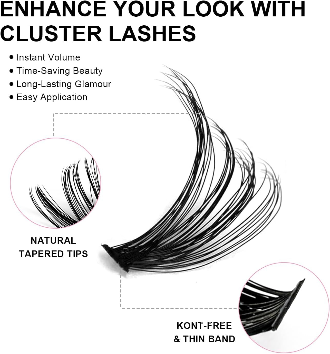 280Pcs Cluster Lashes,Eyelash Clusters, 9-16Mm Mixed Lengths Lash Clusters for DIY Eyelash Extension (50D-MIX Size)