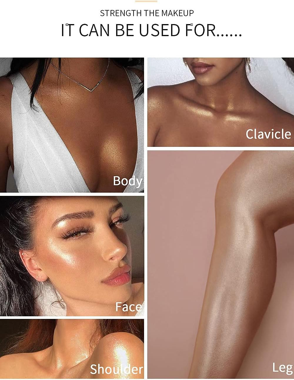 Body Contour Highlighter Makeup,Face Body Glow Illuminator,Waterproof Smooth Liquid Bronzer Luminizer Shimmer Foundation Make up (#2 Rose Gold)