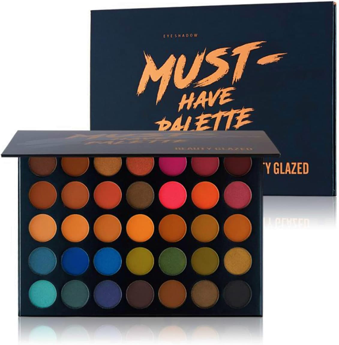 35 Colors Makeup Eyeshadow Palette Matte Shimmer Glitter Pigment Pressed Makeup Palette Waterproof Professional Long Lasting Charming Metallic Cosmetics Eye Shadow Palette