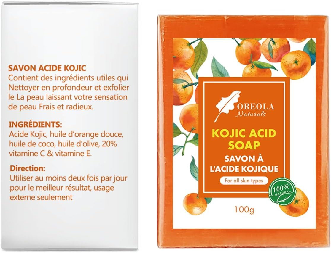 Kojic Acid Soap – Hydrating & Refreshing Face and Body Bar, Pack of 2 (100G Each), Suitable for All Skin Types