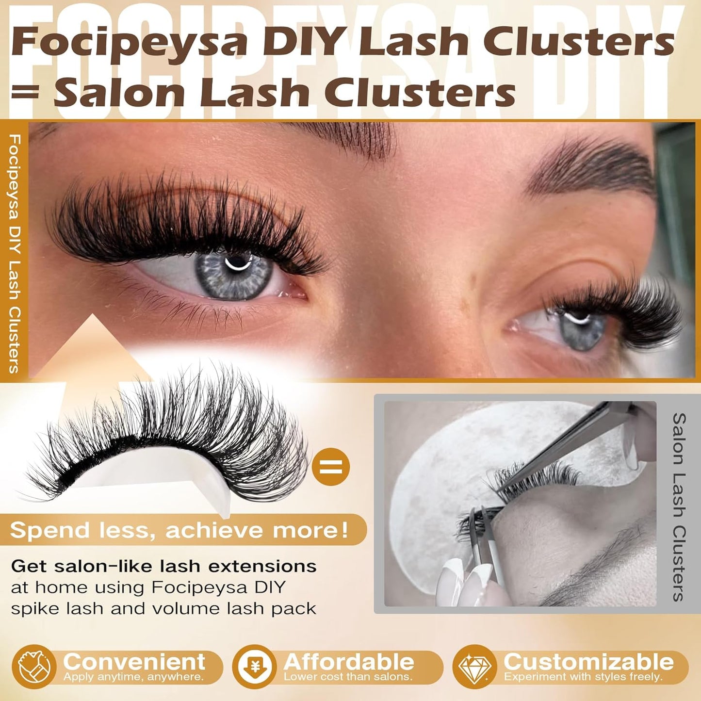 Lash Extension Kit Fluffy Eyelash Clusters Kit 10-18Mm Eyelash Extension Kit 80D Individual Lashes DIY Lash Extension Kit 200Pcs Lash Clusters with Bond Lash Remover Lash Applicator by