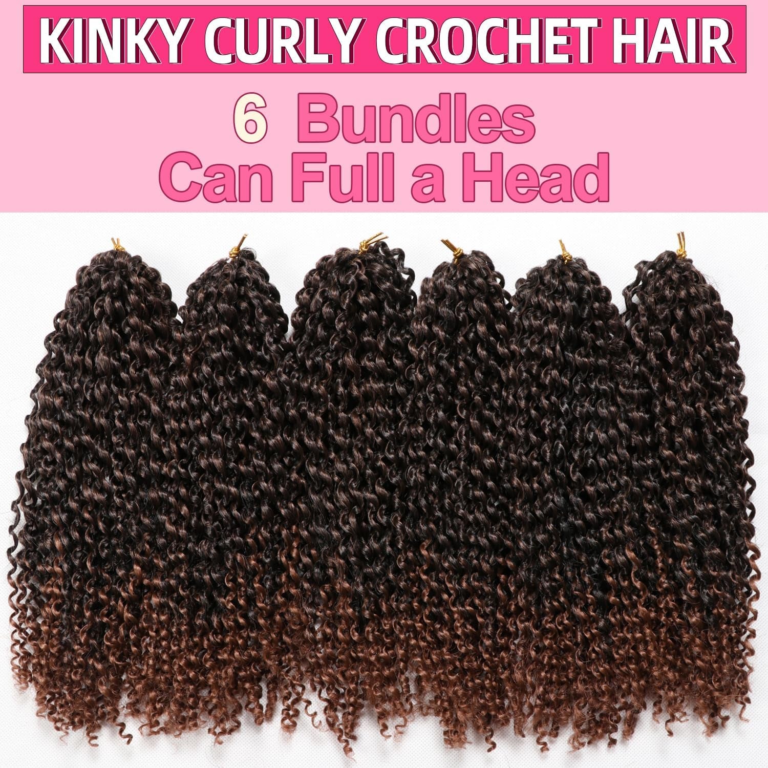12 Inch Marlybob Crochet Hair 6 Small Packs/Lot Crochet Braids Jerry Curly Hair Extensions Ombre Synthetic Braiding Hair (1B/30#)