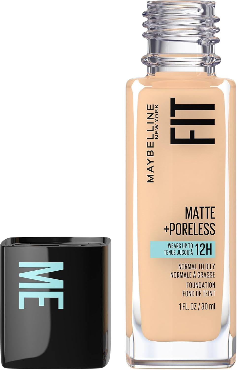 New York Fit Me Matte + Poreless Foundation Makeup, Ultra-Lightweight & New York Fit Me Matte + Poreless Pressed Face Powder Makeup, Natural Ivory, 0.28 Ounce, Pack of 1