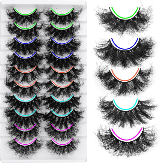 Mink Lashes Fluffy False Eyelashes 10D Dramatic Fake Lashes Full Thick Eye Lashes Multipack 10 Pairs 5 Styles