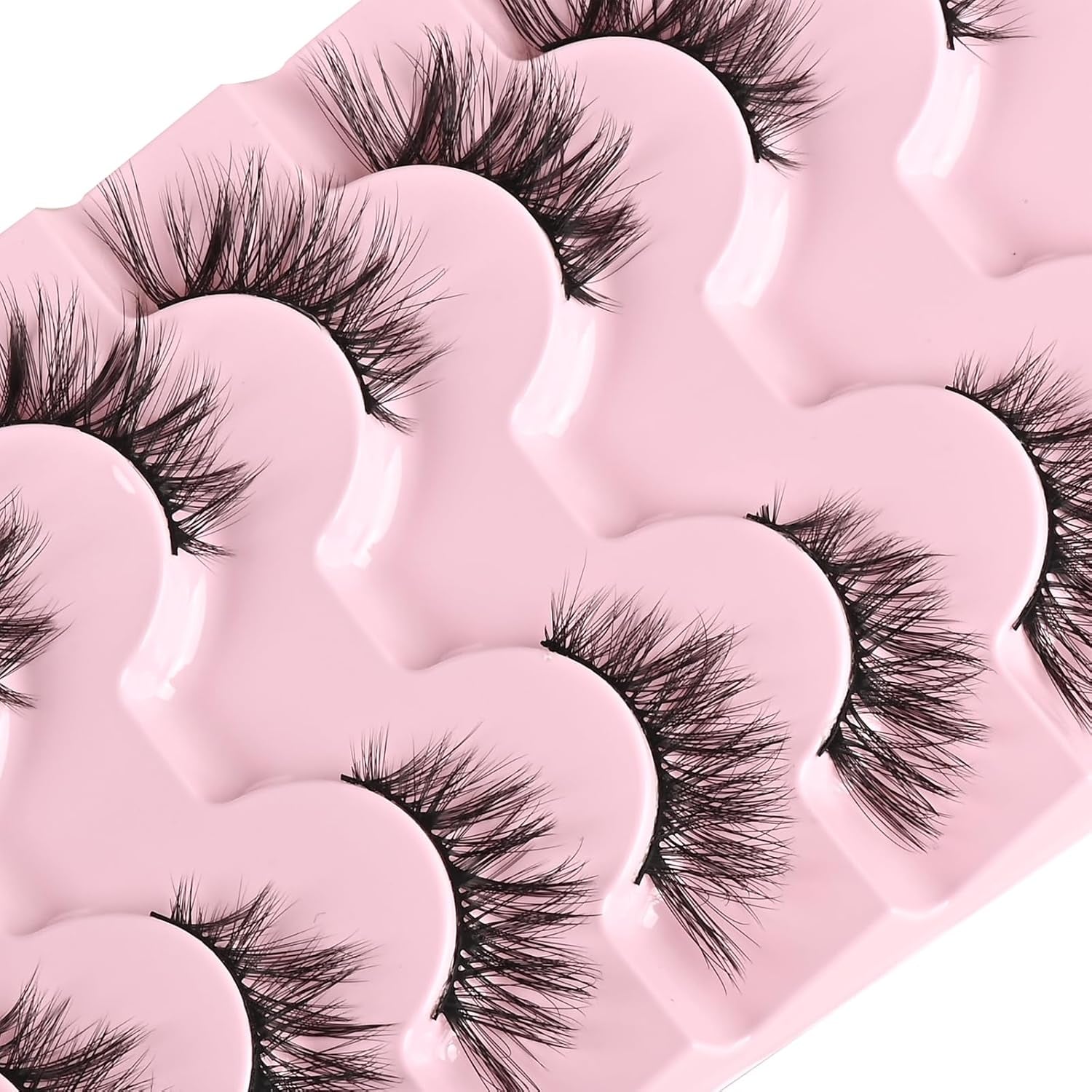 Half Lashes Cat Eye Lash Wispy Fake Eyelashes Short 7 Pairs Natural Strip Lash Fluffy Mink Fox Eye Lashes Pack Small Full Pestañas (A13 | 5-14MM)