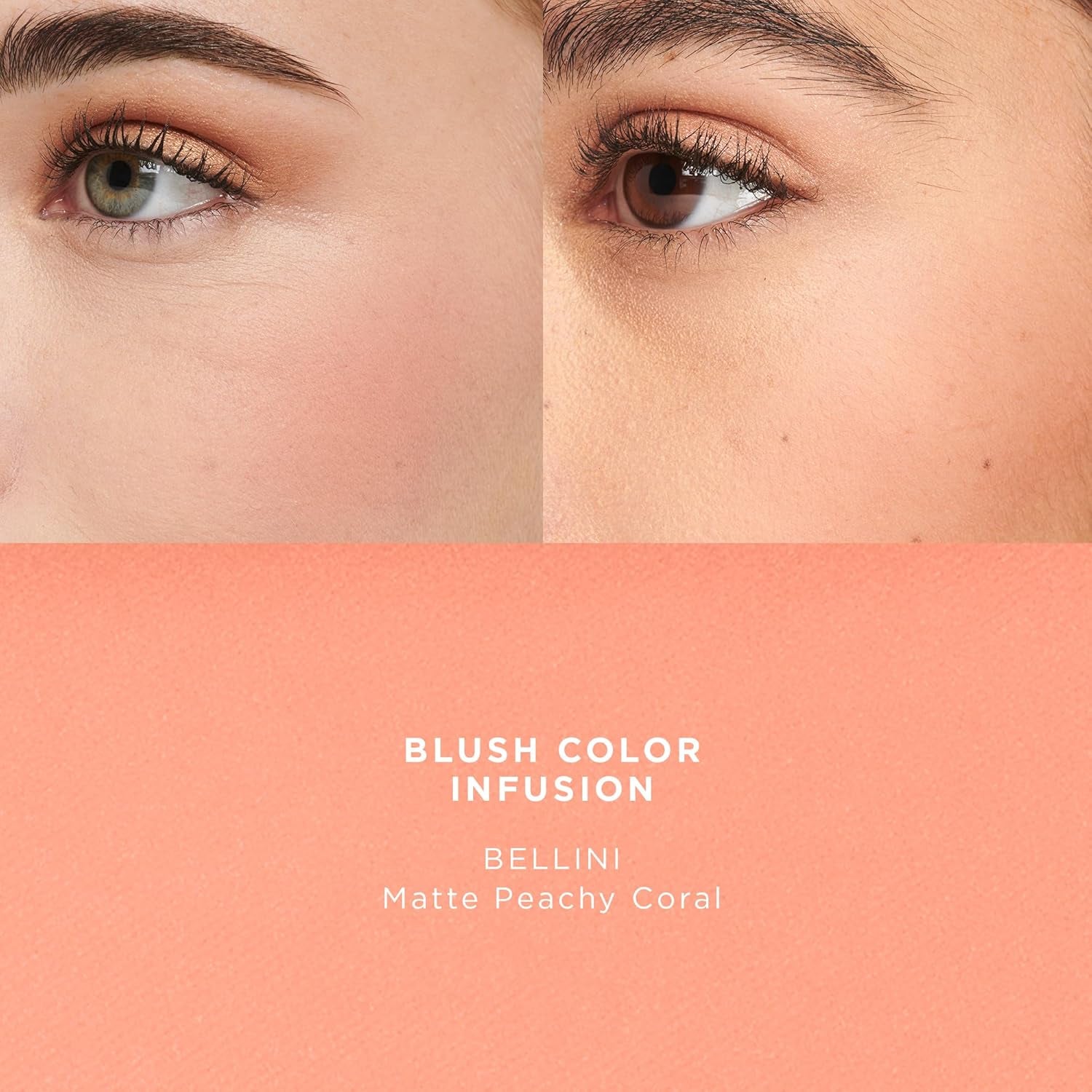 Blush Color Infusion: Sheer Pressed Powder Blush for Cheeks, Buildable Formula, 10HR Wear, Long Lasting Color, Matte and Shimmer Finishes, Bellini