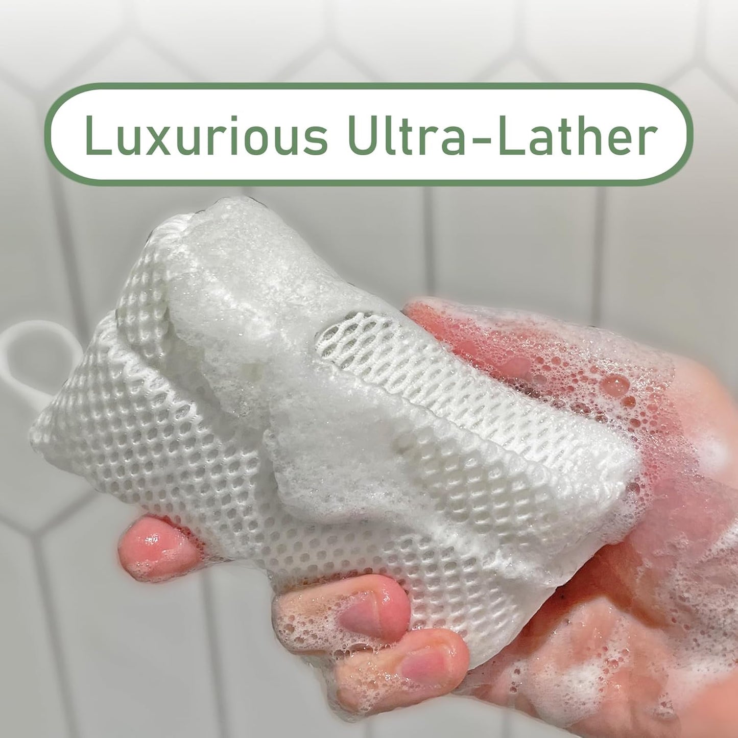 Soap Bag 100% Recycled & Made in Canada - Soap Saver Pouch, Loofah Bath Scrubber for Bar Soap + Gentle Exfoliator (1-Pack)