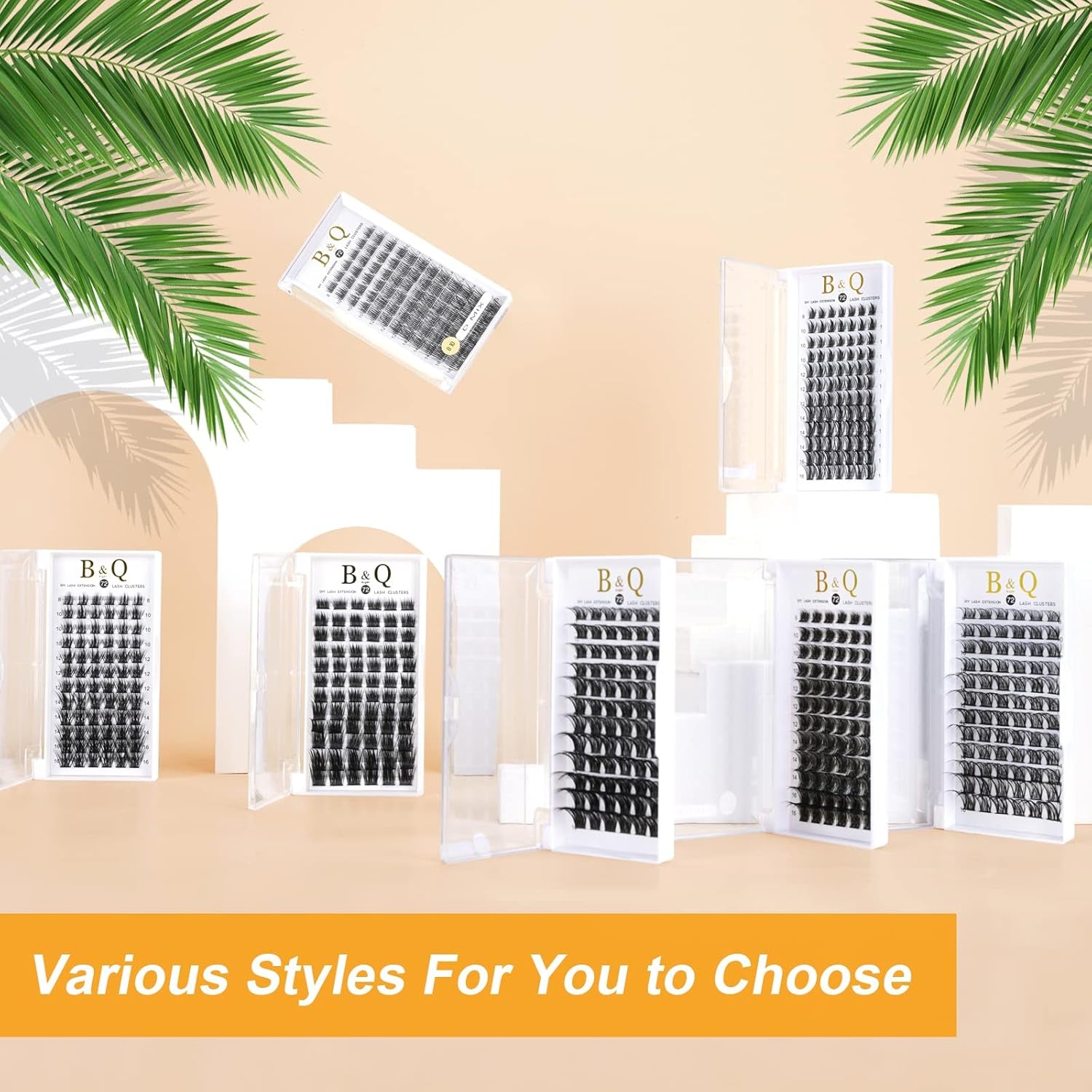 Lash Clusters B05 D Curl 14Mm 72 Clusters Lashes B&Q LASH Eyelash Clusters C D Curl Individual Lashes Volume DIY Lash Extensions at Home (B05,D-14Mm)