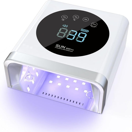UV Nail Lamp, Cordless 150W LED Nail Lamp for Gel Nail Polish, Gel Nail Light Nail Dryer with 4 Timer Setting Auto Sensor for Salon Home Nail Art
