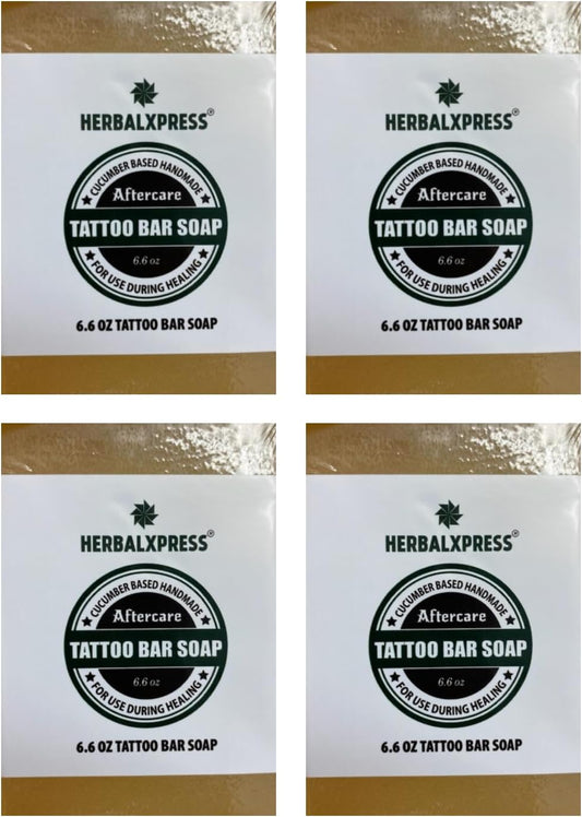 Tattoo Aftercare Bar Soap 6.6Oz Is Unscented for Use during the Healing of Freshly Done Tattoos.- Fresh and Efficiently Removes Surface Oils and Dirt, Cleanses (4S)