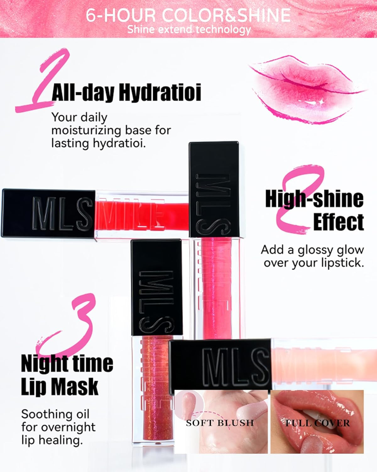 3 Colors Glow Reviver Lip Oil Set,Hydrating Tinted Lip Glow Oil for High-Shine Finish Transparent Plumping Lip Gloss, Moisturizing Glossy Lip Oil Lifter Gloss for Women Lip Care and Dry Lips-Set A