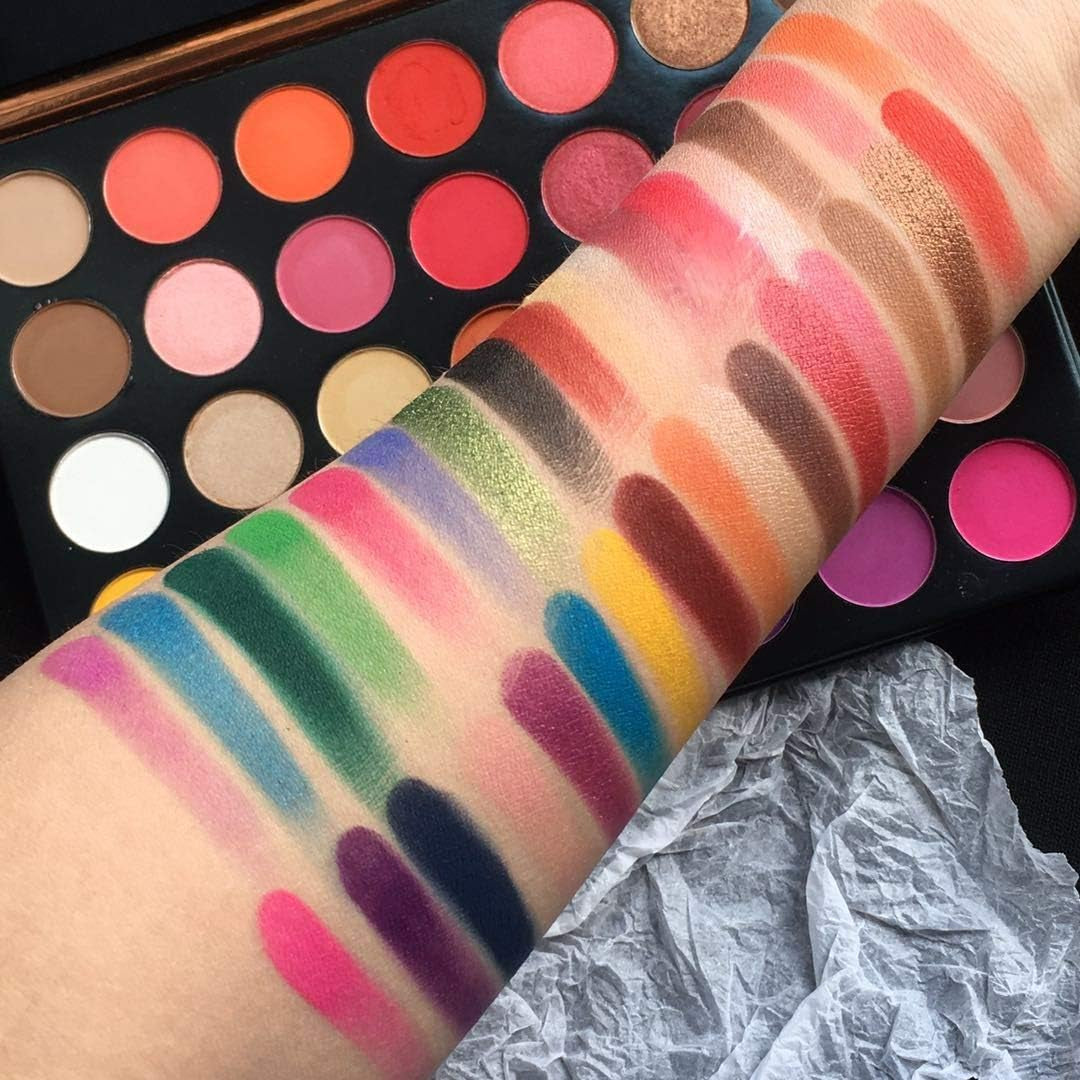 35 Colors Makeup Inner Artist Pressed Eyeshadow Palette Pop Matte Shimmer Colors Blendable Natural Velvet Texture Powder Creamy Eye Shadow Makeup Palette