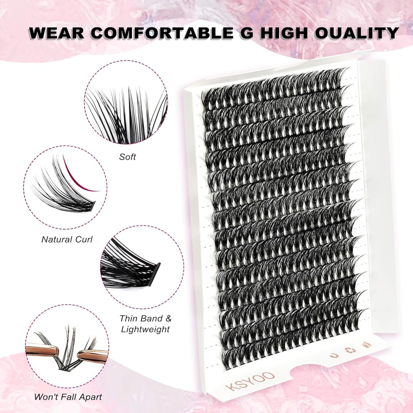 280Pcs Lash Clusters (1 Pack) 40D,Cluster Lashes for DIY Eyelash Extension,Individual Lashes (40D 14Mm)