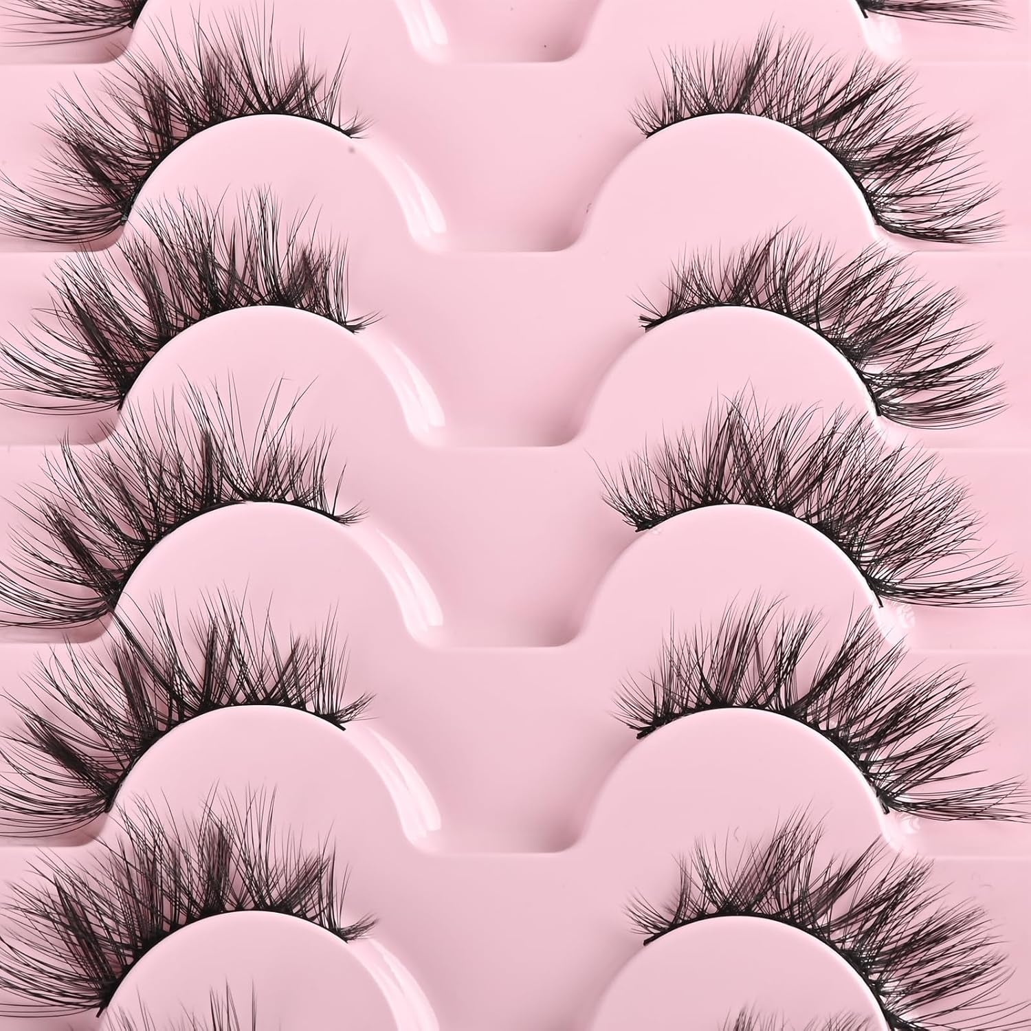 Half Lashes Cat Eye Lash Wispy Fake Eyelashes Short 7 Pairs Natural Strip Lash Fluffy Mink Fox Eye Lashes Pack Small Full Pestañas (A13 | 5-14MM)