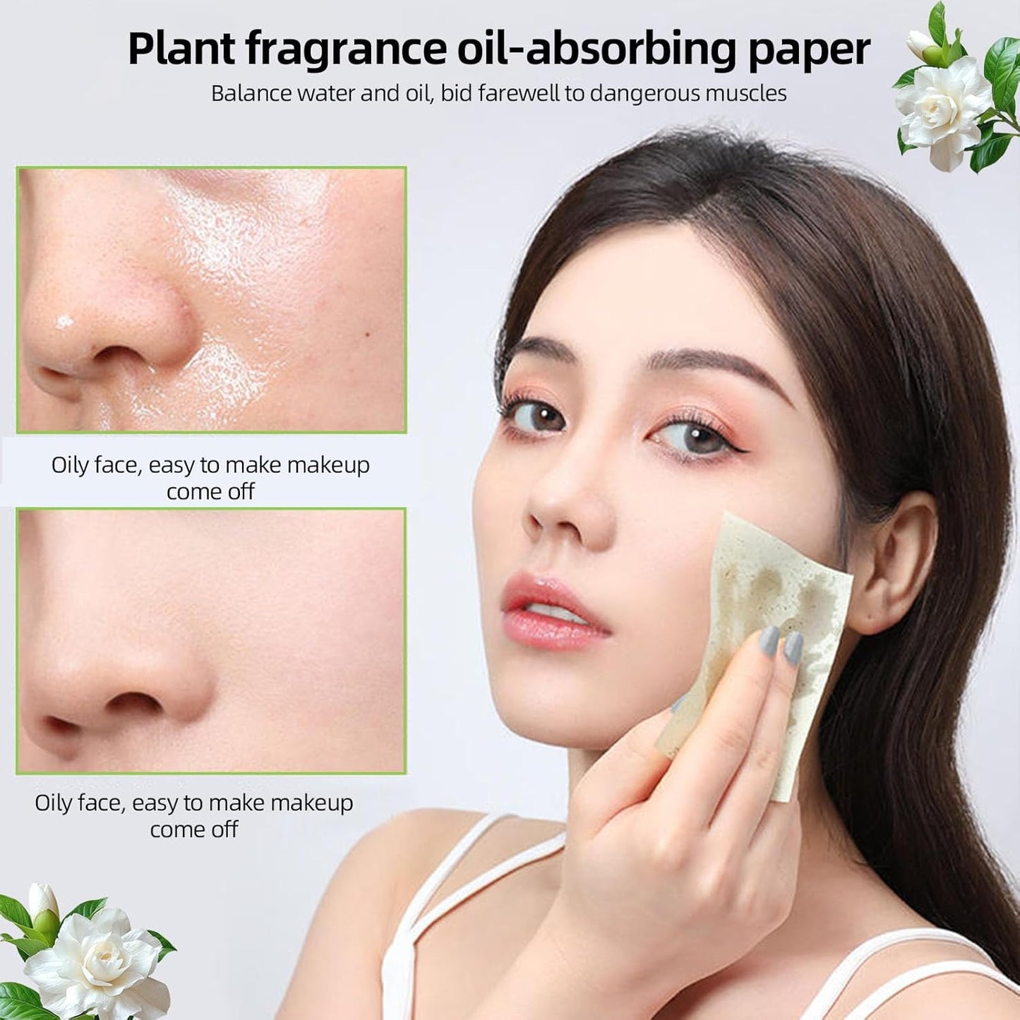 500 Pcs Facial Oil Blotting Paper Facial Skin Care Oil Control Film Oil Absorbing Sheets, Oil Blotting Sheets for Face Blotting Paper Oily Skin Control Film Oil Absorbing Sheets Unisex(5 Colors)