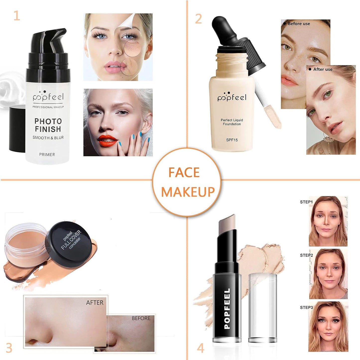 All-In-One Holiday Makeup Gift Set | Makeup Kit for Women Full Kit Cosmetic Essential Starter Bundle Include Eyeshadow Palette Lipstick Blush Foundation Concealer Face Powder Lipgloss Brush