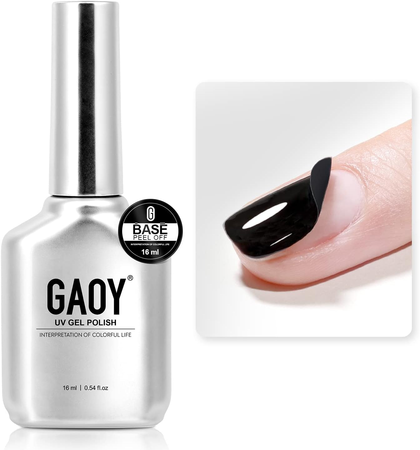 Peel off Gel Base Coat for Gel Nail Polish, 16Ml Peelable Clear Foundation for Use with UV LED Nail Lamp