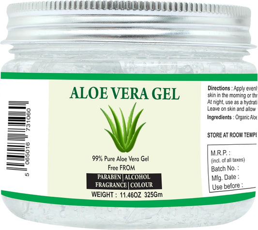 Aloe Vera Gel 100% Pure Natural Aloe Gel for Face Skin & Hair Care (11.46 Oz - 325Gm)