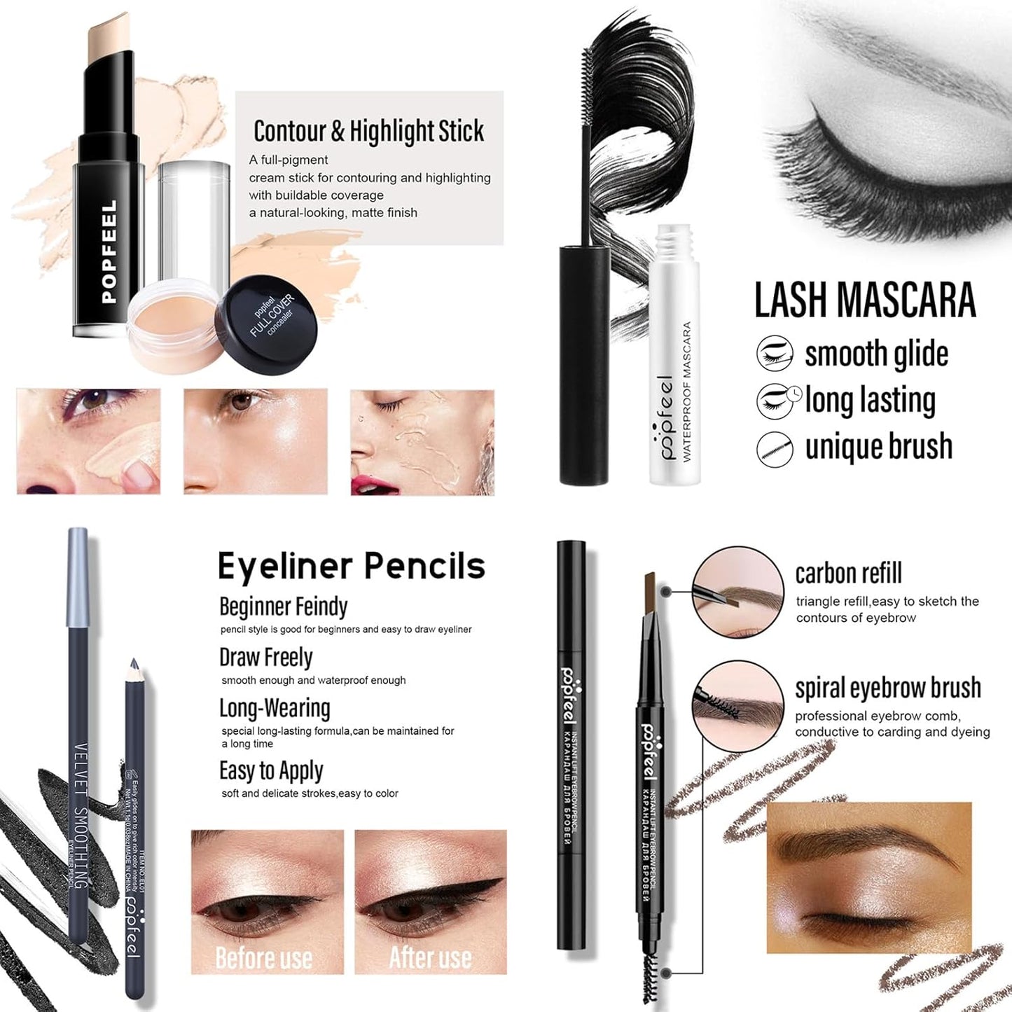 Makeup Kit for Women Full Kit, Multipurpose All in One Makeup Gift Set with Eyeshadow Palette Lipstick Concealer Blush Mascara Eyeliner Face Powder Lipgloss Brush