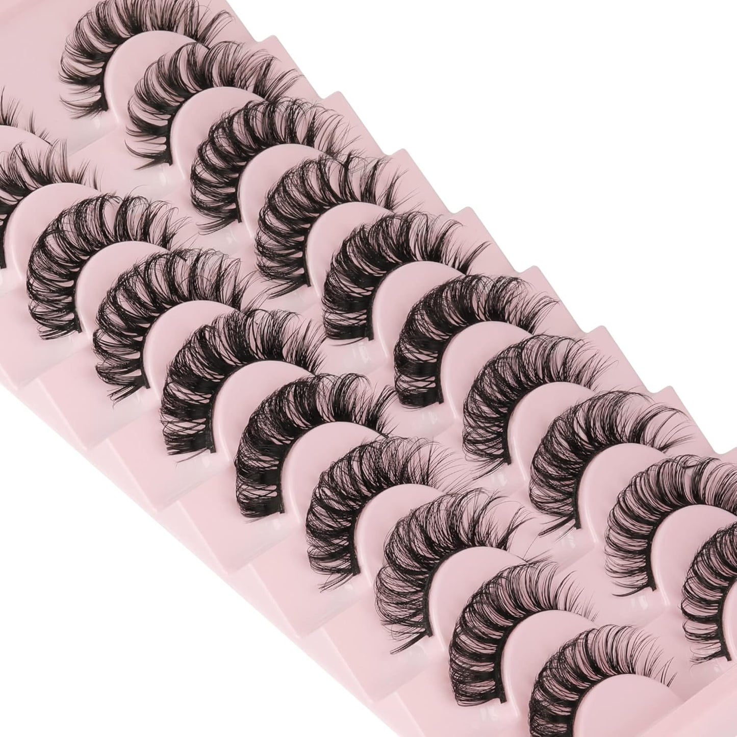 Eyelashes Russian Volume Strip Lashes 5 Styles Mixed Natural Wispy D Curly Mink False Eyelashes Look like Extensions 10 Pairs by