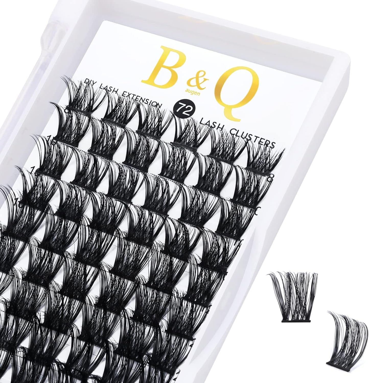Lash Clusters B05 D Curl 14Mm 72 Clusters Lashes B&Q LASH Eyelash Clusters C D Curl Individual Lashes Volume DIY Lash Extensions at Home (B05,D-14Mm)