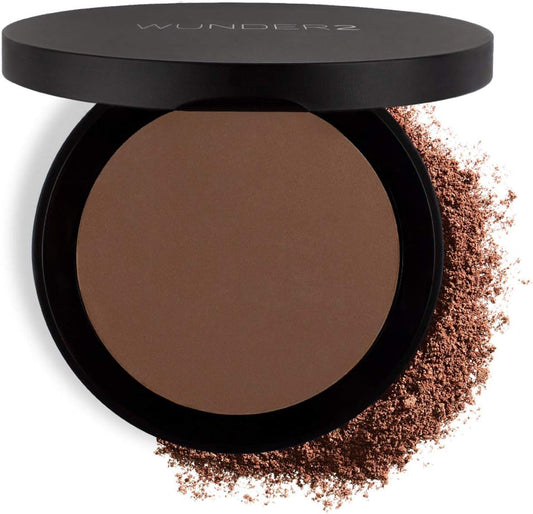 WUNDER2 GO beyond FOUNDATION Makeup [Deep] Pressed Powder, Natural Cream Finish