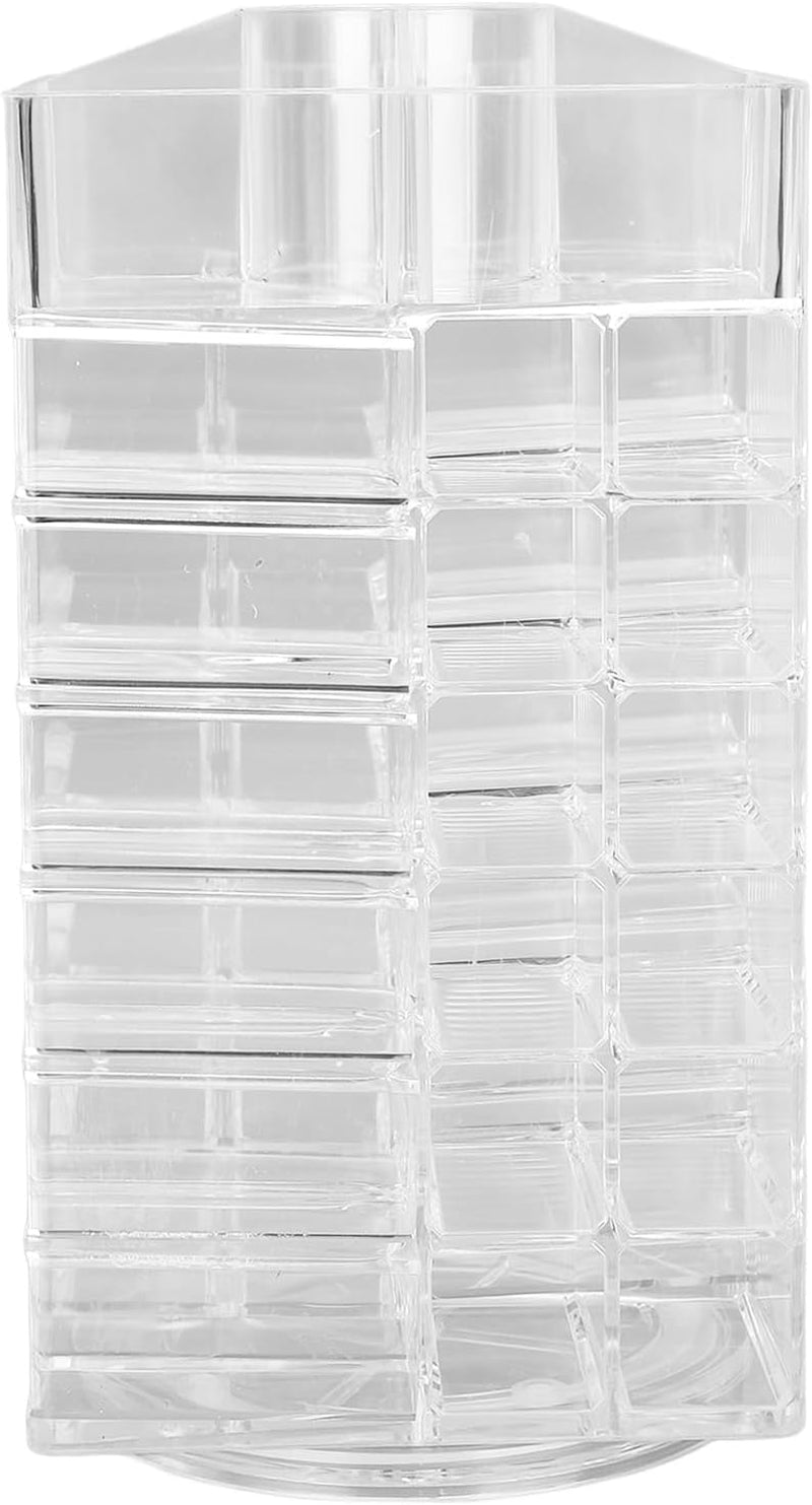 Lipstick Holder, 360 Rotating Cosmetic Lipsticks Tower Lipgloss Storage Display Holder, 53 Slots Lipsticks Organizer Clear Acrylic Cosmetic Display Case